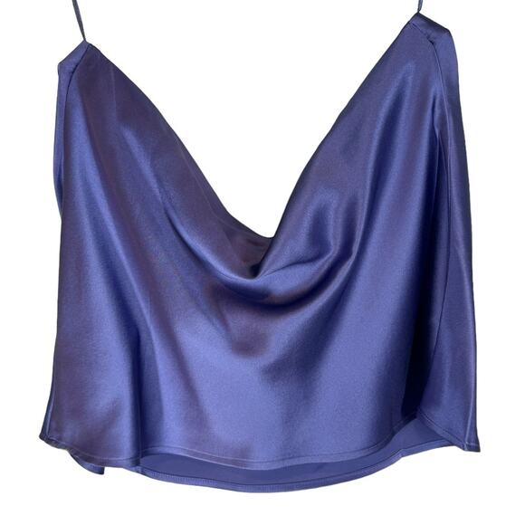 NWT Reformation Strapless Spritz Silk CharmeuseTop Jacaranda Purple Medium 90s - Picture 5 of 9
